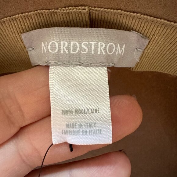 Nordstrom Womens Felted Wool Cloche Hat With Leather Trim Timeless Classic OS main image 5